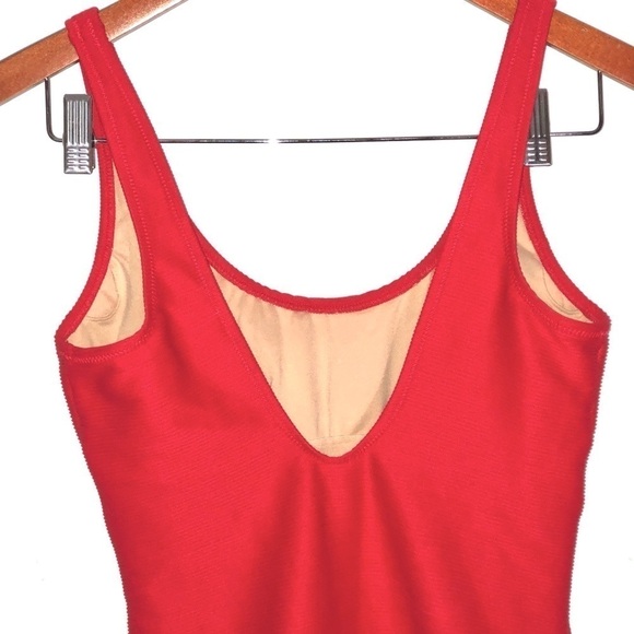 Old Navy Cherry Red Ribbed One Piece Swimsuit Medium - Picture 6 of 9